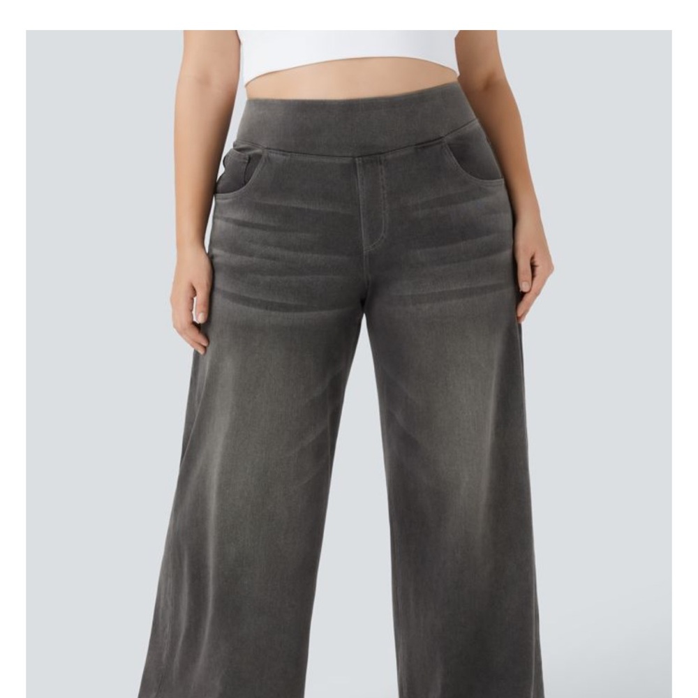 HALARA Wide Leg Pants in Charcoal Gray